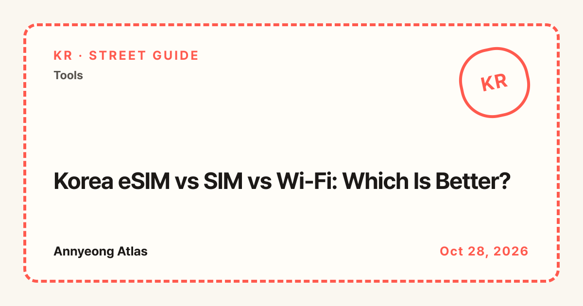 Annyeong Atlas · Korea eSIM vs SIM vs Wi-Fi: Which Is Better?